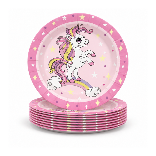 Set 10 pjata unicorn 23cm