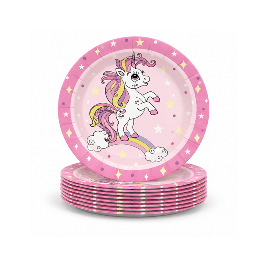 Set 10 pjata unicorn 18cm